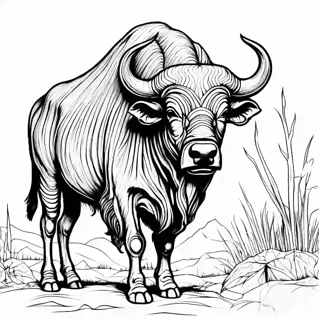 Cape Buffalo coloring pages